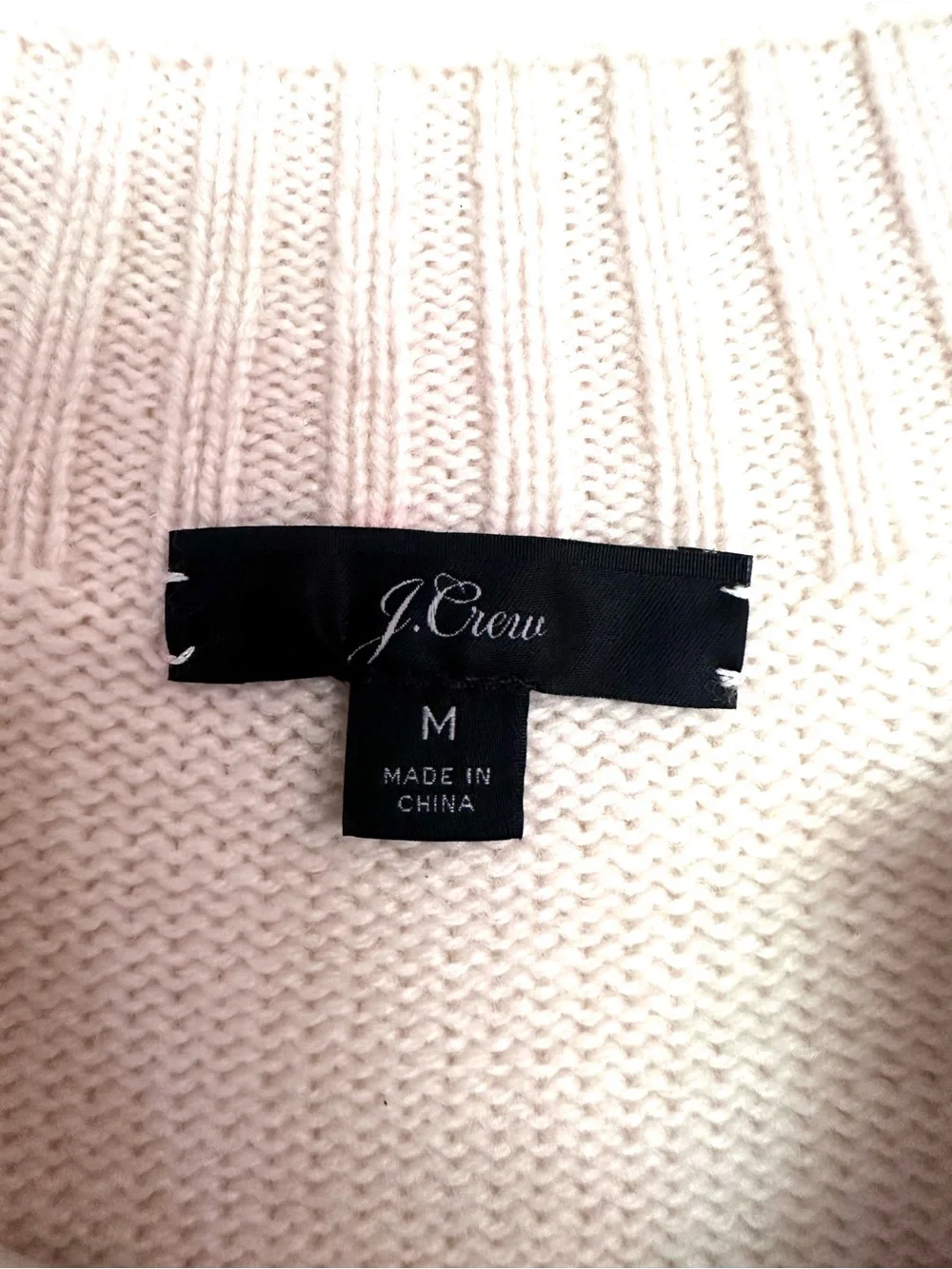 J. Crew Cream Crewneck Sweater with Diamond Rhinestone Buttons Size Medium